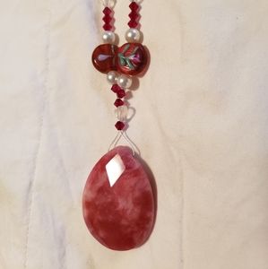 Red Quartz chocker Necklace with matching Bracelet